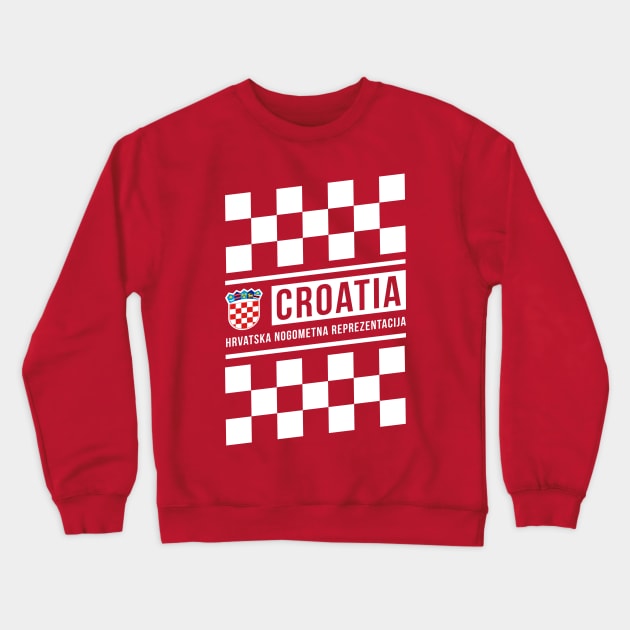 Croatia National Team Checkered Home Jersey Style Crewneck Sweatshirt by CR8ART